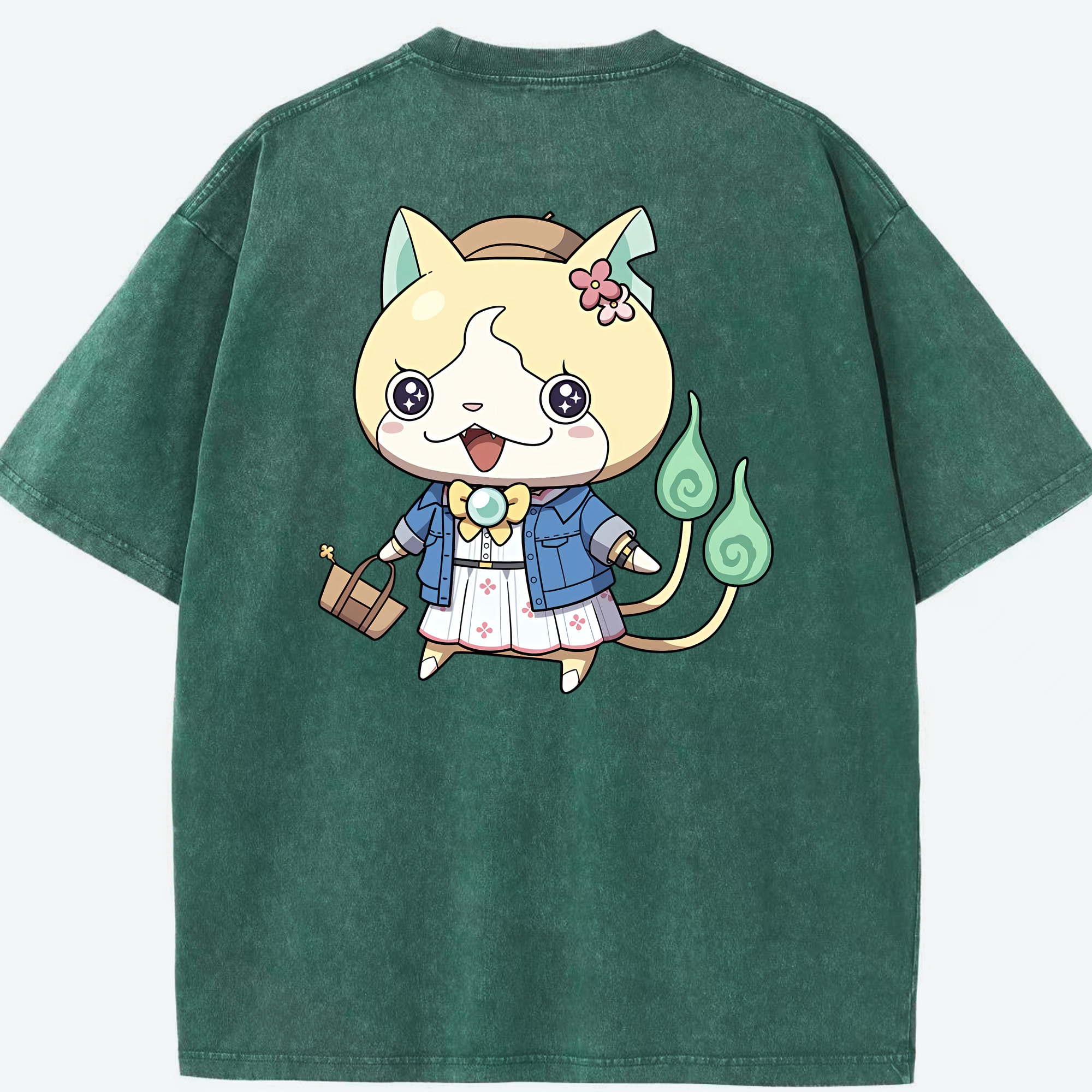 （画像用） 妖怪ウォッチ Yo-kai Watch 綿100% ヴィンテージ風 半袖Tシャツ（背面プリント）